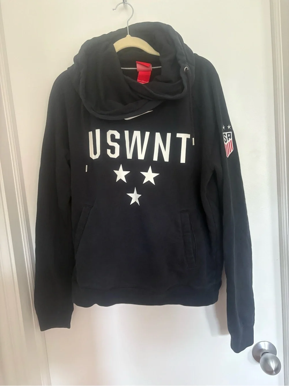 USWNT Black Pullover Hoodie with Stars